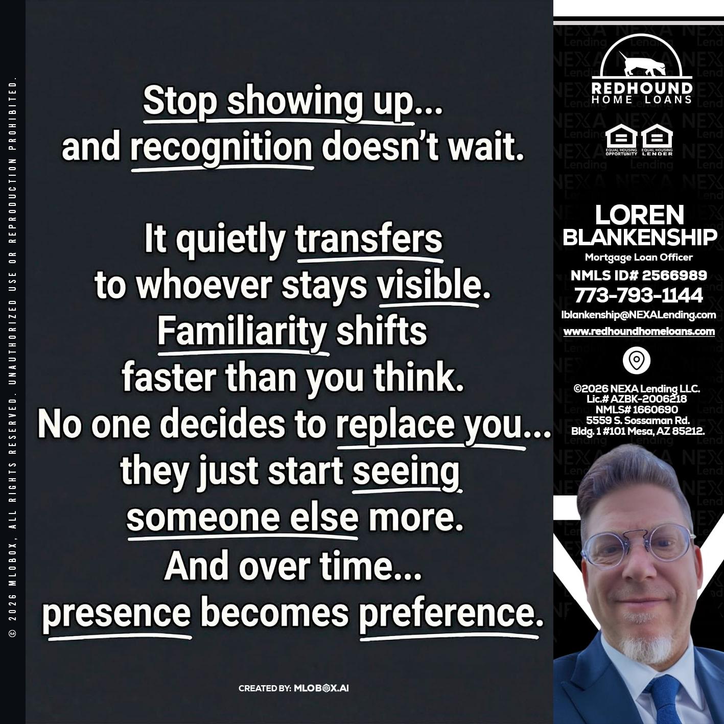 STOP SHOWING - Loren Blankenship -Mortgage Loan Officer