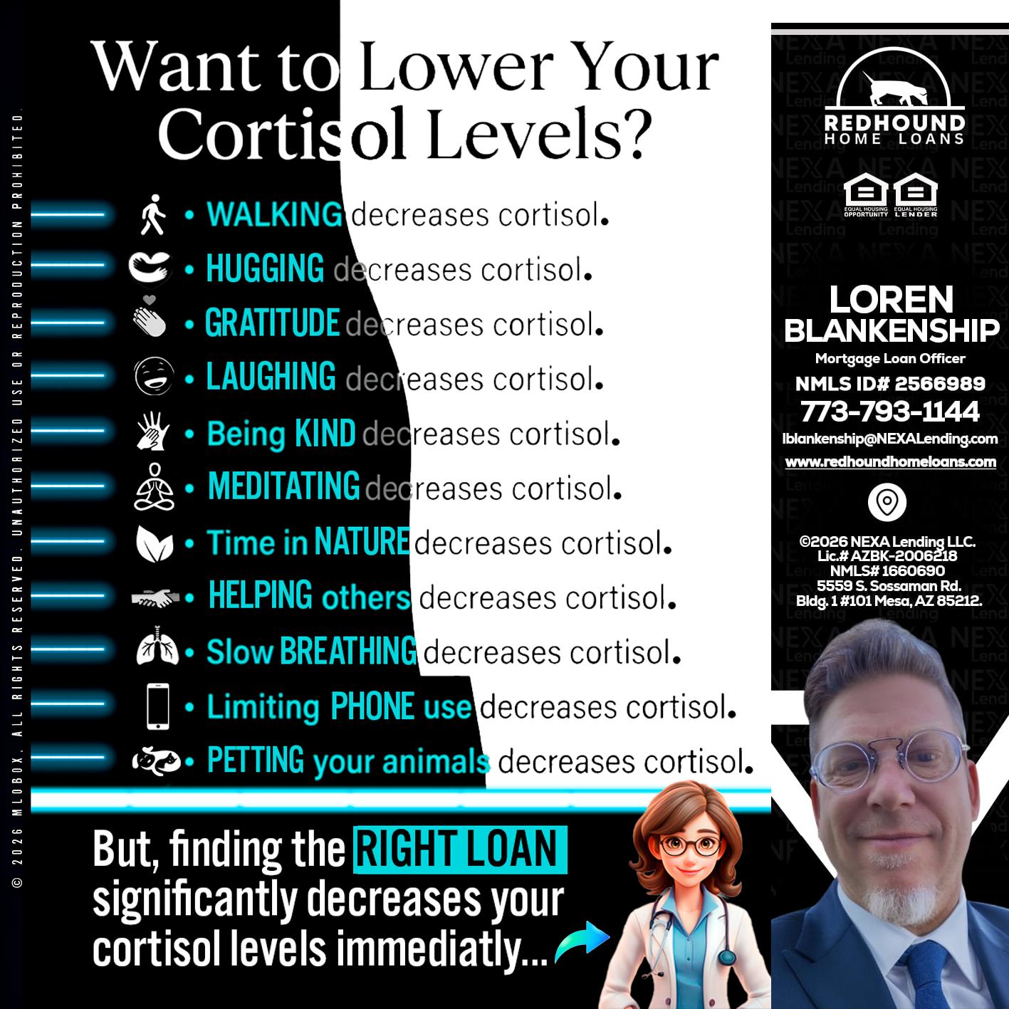 Want to lower Your Cortisol Levels? - Loren Blankenship -Mortgage Loan Officer