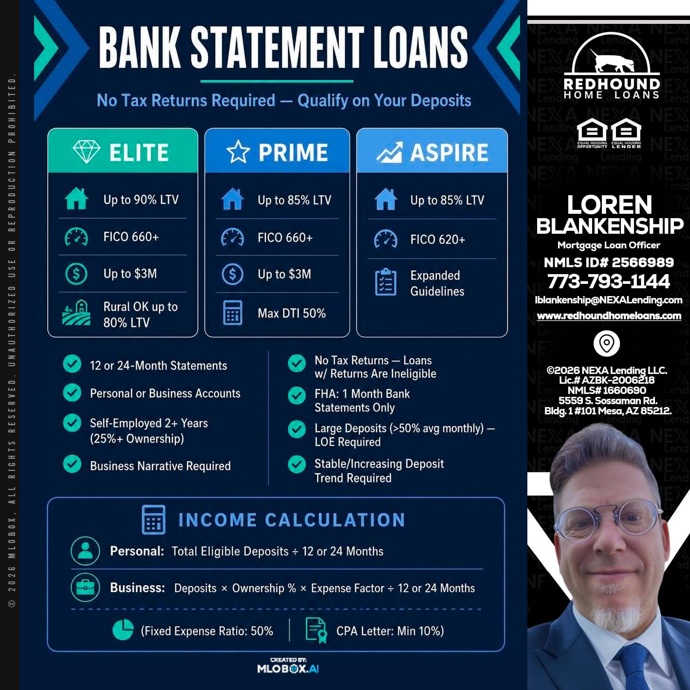 BANK STATEMENT - Loren Blankenship -Mortgage Loan Officer