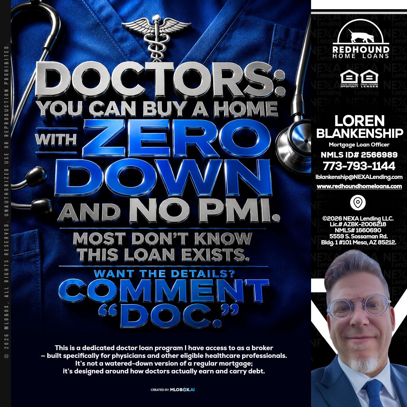 DOCTORS YOU CAN BUY - Loren Blankenship -Mortgage Loan Officer
