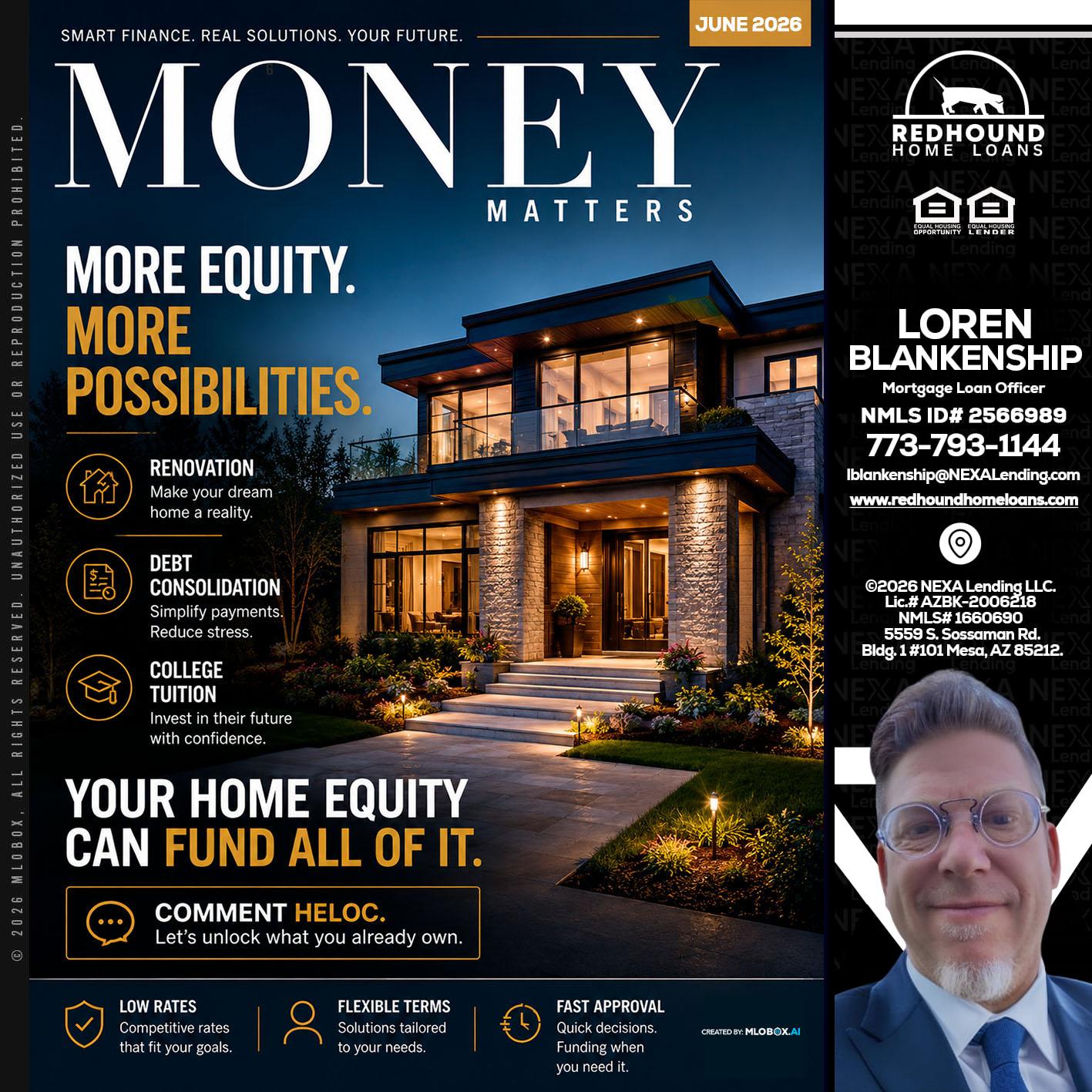 MONEY MATTERS - Loren Blankenship -Mortgage Loan Officer