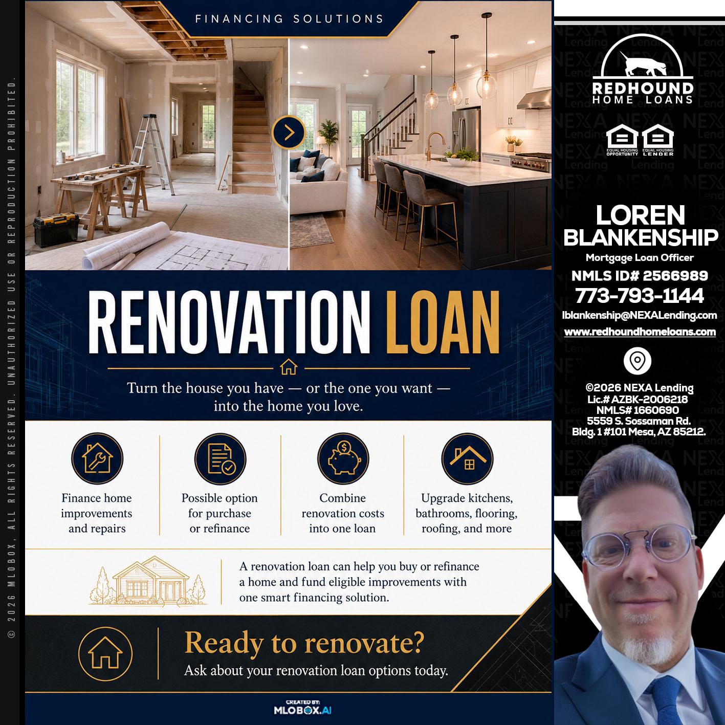 RENOVATION LOAN - Loren Blankenship -Mortgage Loan Officer