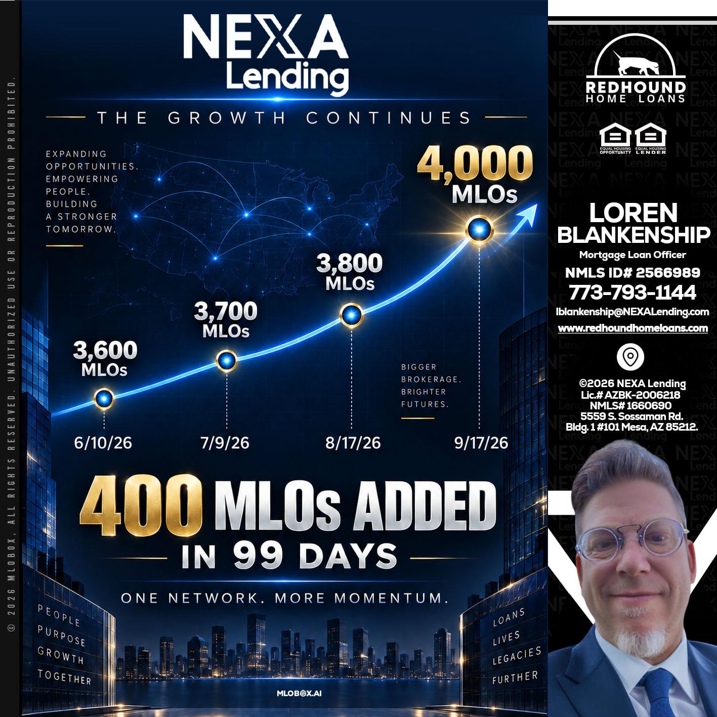 NEXA Lending 4000 MLOs - Loren Blankenship -Mortgage Loan Officer