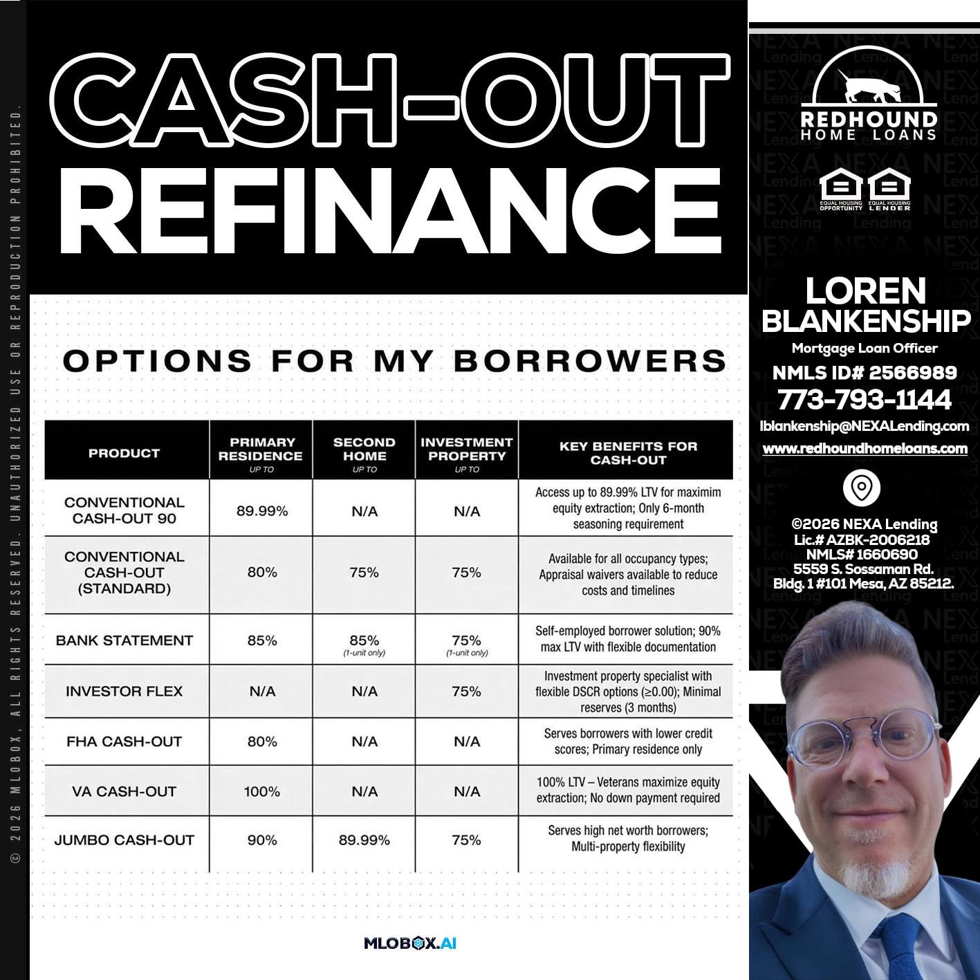 CASH OUT - Loren Blankenship -Mortgage Loan Officer