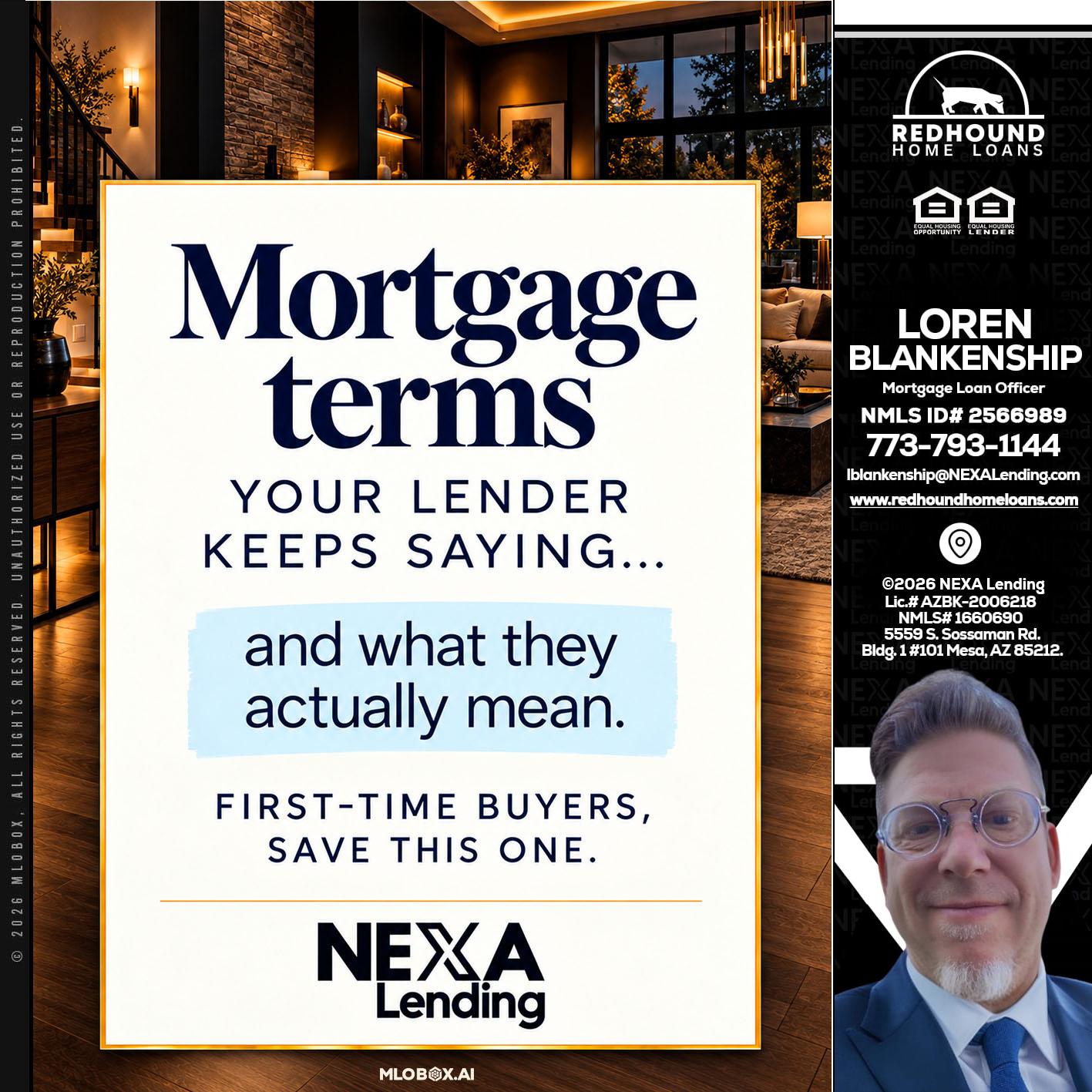 mortgage terms - Loren Blankenship -Mortgage Loan Officer