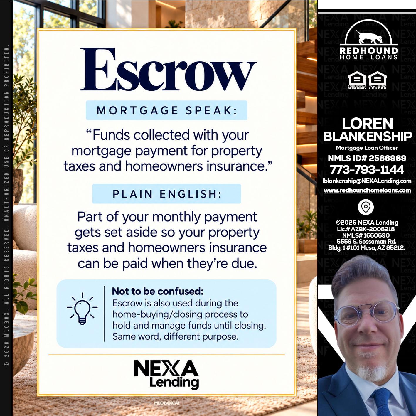 ESCROW - Loren Blankenship -Mortgage Loan Officer