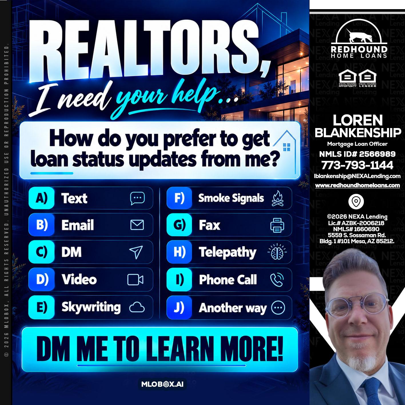 REALTORS - Loren Blankenship -Mortgage Loan Officer